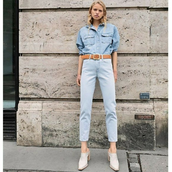 Levi's Premium Wedgie High Rise Jeans Signal Lost - Picture 8 of 13